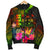 Fiji Polynesian Men's Bomber Jacket - Hibiscus and Banana Leaves - Polynesian Pride