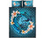 Kosrae Polynesian Quilt Bed Set - Blue Plumeria Animal Tattoo - Polynesian Pride