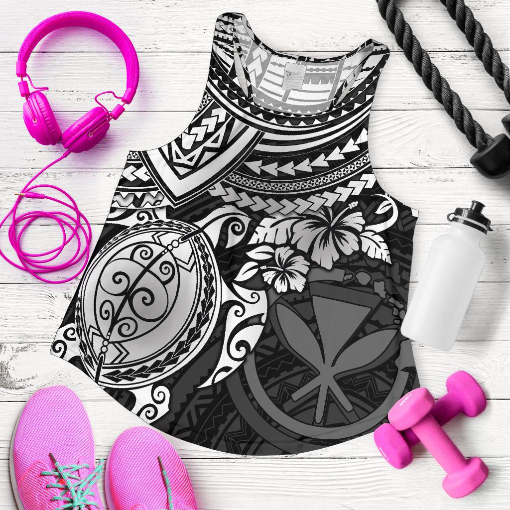 Polynesian Hawaii Women's Racerback Tank - White Turtle White - Polynesian Pride