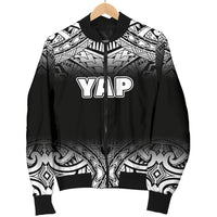 Yap Women's Bomber Jacket - Fog Black Style - Polynesian Pride