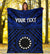 Cook Island Personalised Premium Blanket - Seal With Polynesian Tattoo Style ( Blue) - Polynesian Pride