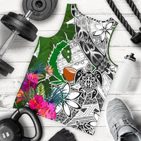 Pohnpei Custom Personalised Men's Tank Top White - Turtle Plumeria Banana Leaf White - Polynesian Pride