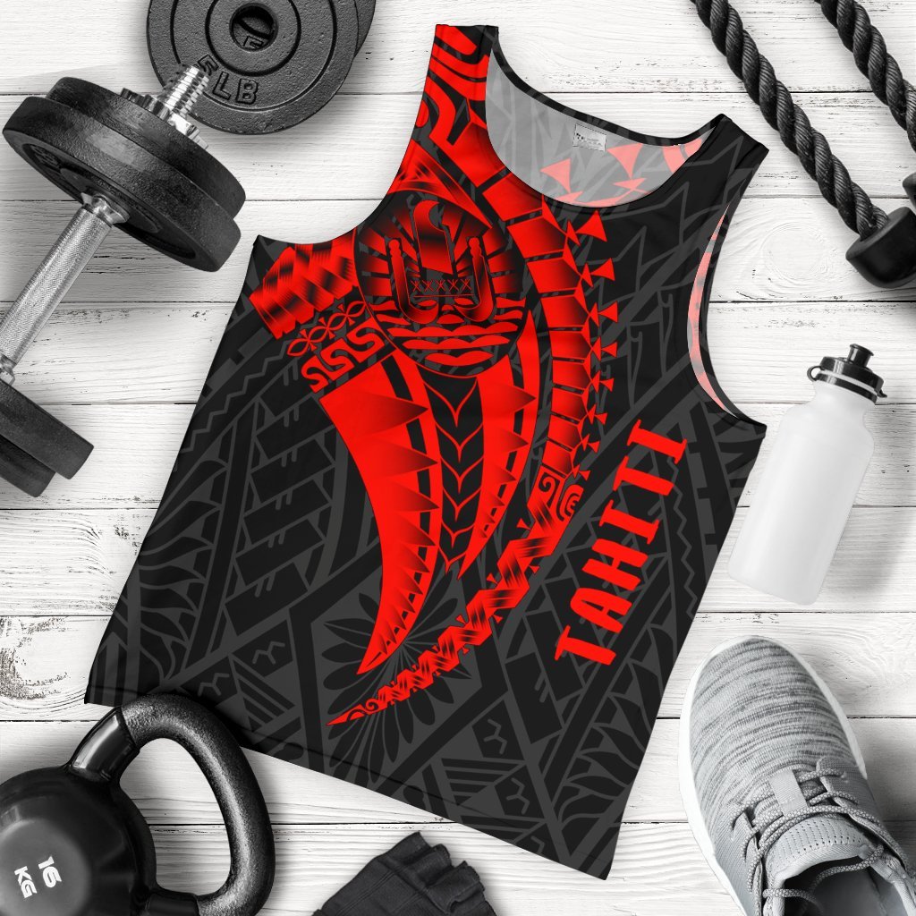 Tahiti Men's Tank Top - Polynesian Tahiti Seal Red - Polynesian Pride