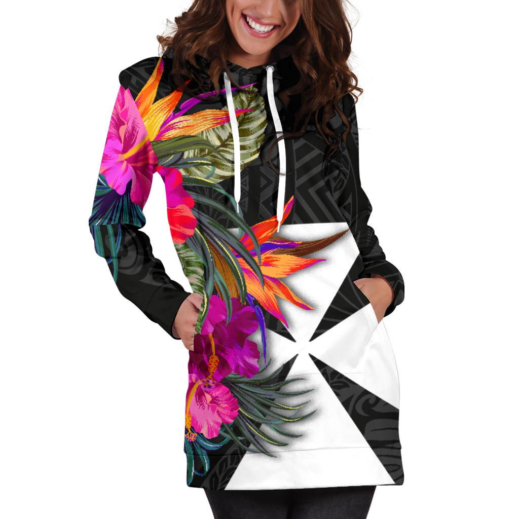 Wallis And Futuna Women's Hoodie Dress - Polynesian Hibiscus Pattern - Polynesian Pride