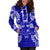 Fiji Polynesian Hoodie Dress Map Blue - Polynesian Pride