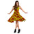 Polynesian Midi Dress - Yellow Red Hibiscus - Polynesian Pride