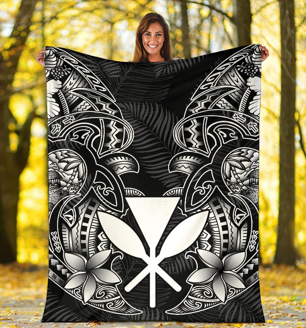 Polynesian Hawaii (Kanaka Maoli) Premium Blanket - White Turtle Homeland - Polynesian Pride