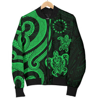 Cook Islands Men's Bomber Jacket - Green Tentacle Turtle - Polynesian Pride