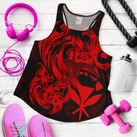 Polynesian Hawaii Women's Racerback Tank - Kanaka Maoli Red Turtle Red - Polynesian Pride