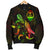 Guam Polynesian Men's Bomber Jacket - Turtle With Blooming Hibiscus Reggae - Polynesian Pride