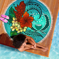 Pohnpei State Beach Blanket - Tropical Flowers Style - Polynesian Pride