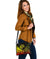 Tonga Custom Personalised Shoulder Handbag - Humpback Whale with Tropical Flowers (Yellow) - Polynesian Pride