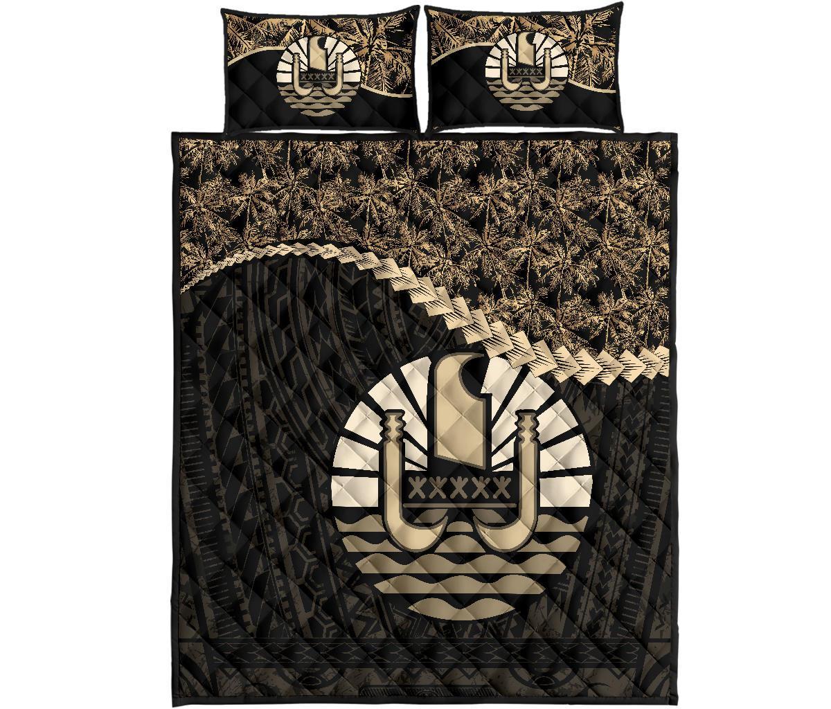 Tahiti Polynesian Quilt Bed Set Golden Coconut Golden - Polynesian Pride