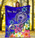 Samoa Custom Personalised Premium Blanket - Turtle Plumeria (Blue) - Polynesian Pride