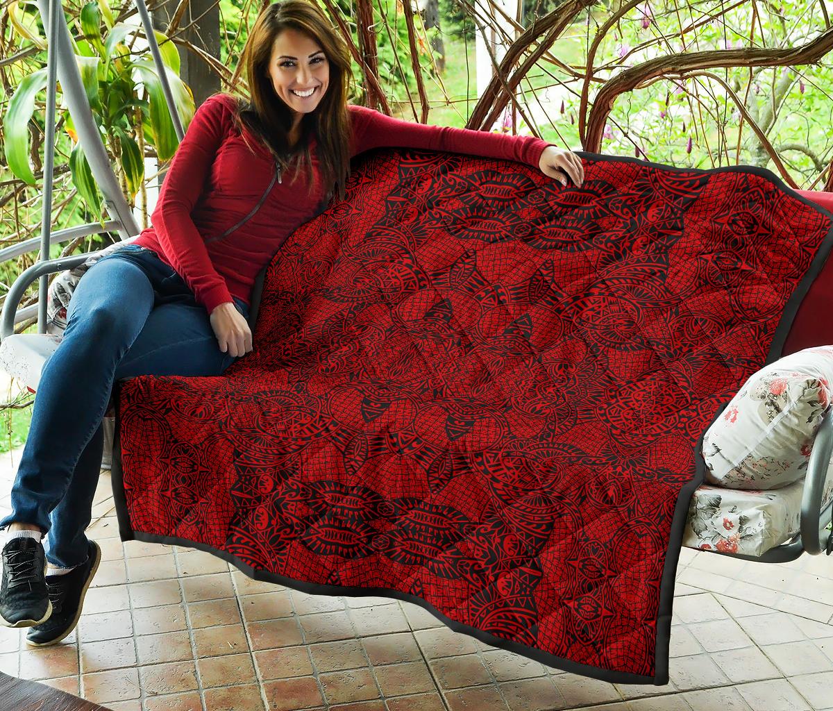 Polynesian Premium Quilt Red - Polynesian Pride