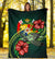 Tonga Polynesian Premium Blanket - Green Turtle Hibiscus - Polynesian Pride