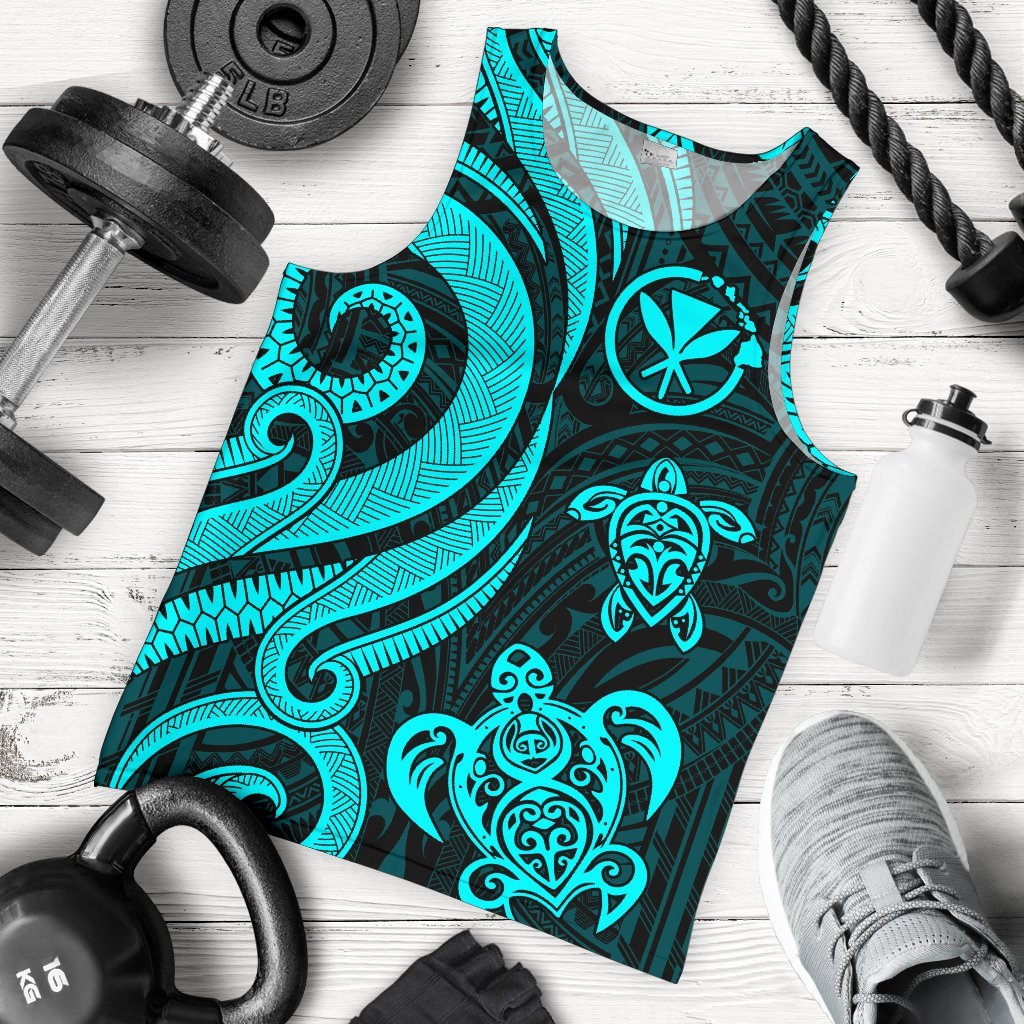 Polynesian Hawaii (Kanaka Maoli) Men Tank Top - Turquoise Tentacle Turtle - Polynesian Pride