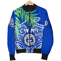 Northern Mariana Islands Rugby Men Bomber Jacket Coconut Leaves - CNMI - Polynesian Pride