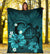 Hawaii Turtle Poly Tribal Turquoise Premium Blanket - Polynesian Pride