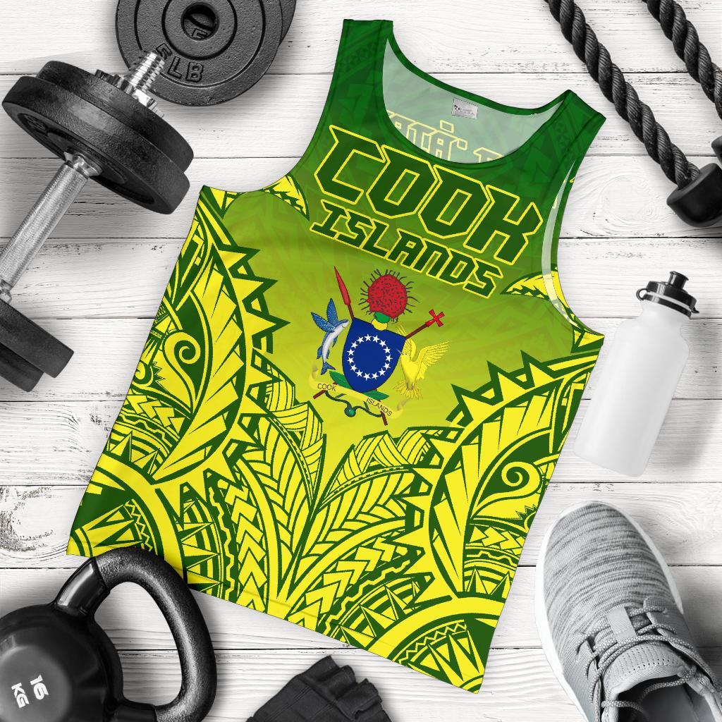 (Kuki Arirani) Cook Islands Premium Tank Top Green and Yellow - Polynesian Pride