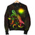 Marshall Islands Polynesian Men's Bomber Jacket - Turtle With Blooming Hibiscus Reggae - Polynesian Pride