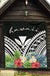 Hawaii Premium Quilt - Hawaii Coat of Arms & Polynesian Tropical Flowers White - Polynesian Pride