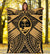 Guam Polynesian Premium Blanket - Guam Gold Seal with Polynesian Tattoo - Polynesian Pride