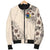 Cook Islands Men's Bomber Jacket - The Beige Hibiscus - Polynesian Pride