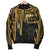 Tahiti Men's Bomber Jacket - Tahiti Seal In Heartbeat Patterns Style (Gold) - Polynesian Pride