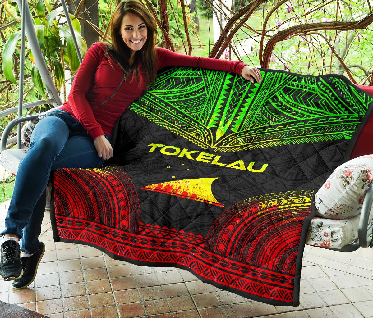 Tokelau Premium Quilt - Tokelau Flag Polynesian Chief Reggae Version - Polynesian Pride