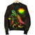 Nauru Polynesian Men's Bomber Jacket - Turtle With Blooming Hibiscus Reggae - Polynesian Pride