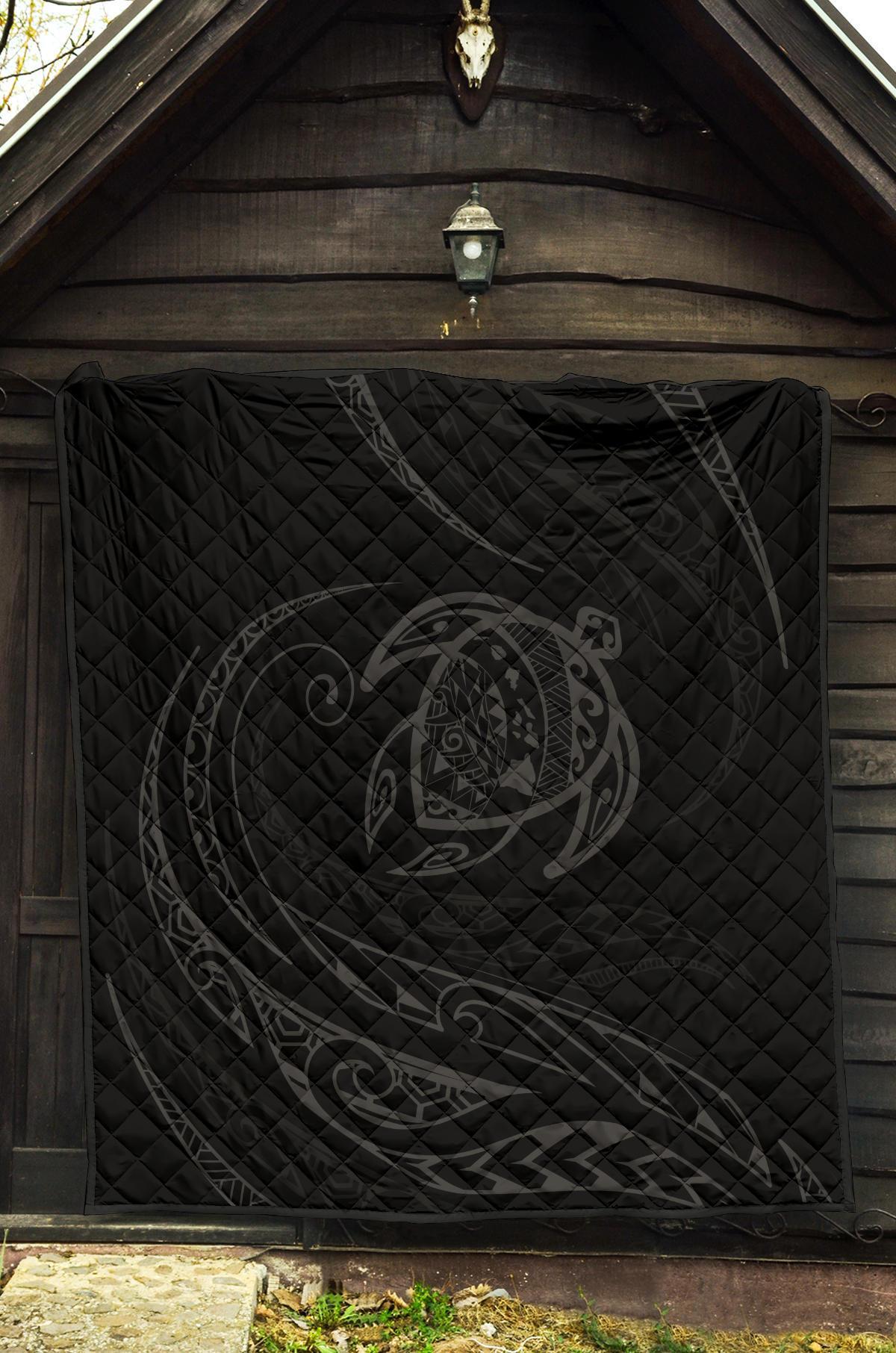 Hawaii Turtle Premium Quilt - Gray - Frida Style - Polynesian Pride