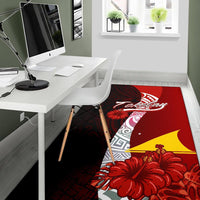 Tokelau Polynesian Area Rug - Coat Of Arm With Hibiscus - Polynesian Pride