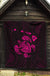 Hawaii Turtle Hibicus Map Premium Quilt - Pink - Polynesian Pride
