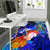 Pohnpei Area Rug - Humpback Whale with Tropical Flowers (Blue) - Polynesian Pride