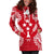 Kosrae Polynesian Hoodie Dress Map Red White - Polynesian Pride