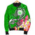 Hawaii Polynesian Men's Bomber Jacket - Hawaii Seal With Turtle Plumeria (Green) - Polynesian Pride