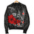 Polynesian Hawaii Men's Bomber Jacket - Humpback Whale with Hibiscus (White) - Polynesian Pride