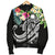 Marshall Islands Polynesian Men's Bomber Jacket - Summer Plumeria (Black) - Polynesian Pride