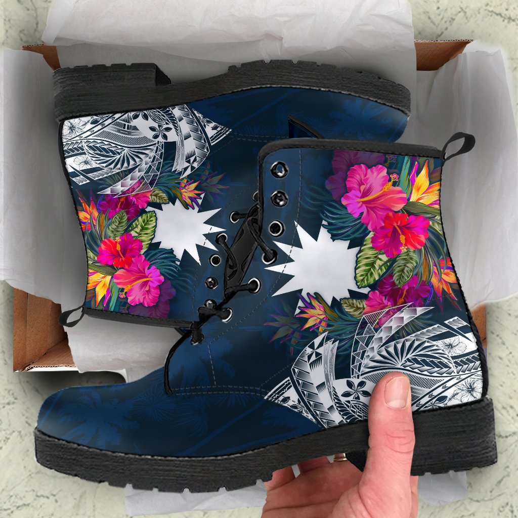 Nauru Leather Boots - Summer Vibes Blue - Polynesian Pride