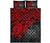 Samoa Polynesian Quilt Bed Set - Samoa Coat Of Arms & Red Turtle Hibiscus - Polynesian Pride