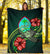 Guam Polynesian Premium Blanket - Green Turtle Hibiscus - Polynesian Pride