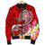 American Samoa Polynesian Men's Bomber Jacket - Turtle Plumeria (Red) - Polynesian Pride