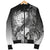 Tahiti Custom Personalised Men's Bomber Jacket - Humpback Whale with Tropical Flowers (White) - Polynesian Pride