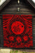 Hawaii Premium Quilt - Hawaii Map Honu Hibiscus Red Polynesian Premium Quilt - Polynesian Pride
