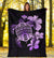 Hawaiian Kanaka Hibiscus Plumeria Mix Polynesian Turtle Premium Blanket Violet AH White - Polynesian Pride