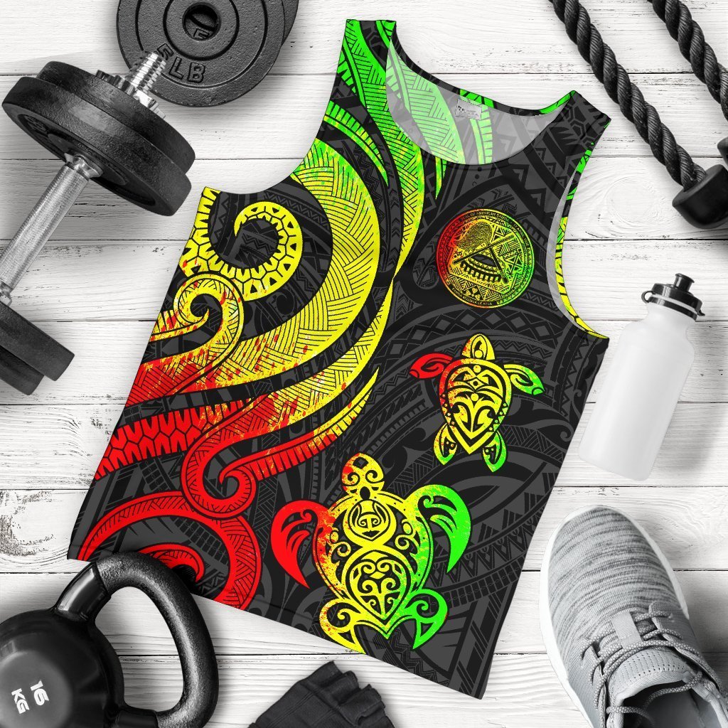 American Samoa Men's Tank Top - Reggae Tentacle Turtle Reggae - Polynesian Pride