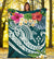 Kosrae Polynesian Premium Blanket - Summer Plumeria (Turquoise) - Polynesian Pride