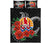 Tahiti Polynesian Quilt Bed Set - Hibiscus Coat of Arm Black - Polynesian Pride