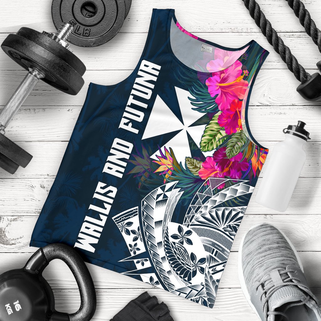 Wallis and Futuna Men's Tank top - Summer Vibes Blue - Polynesian Pride